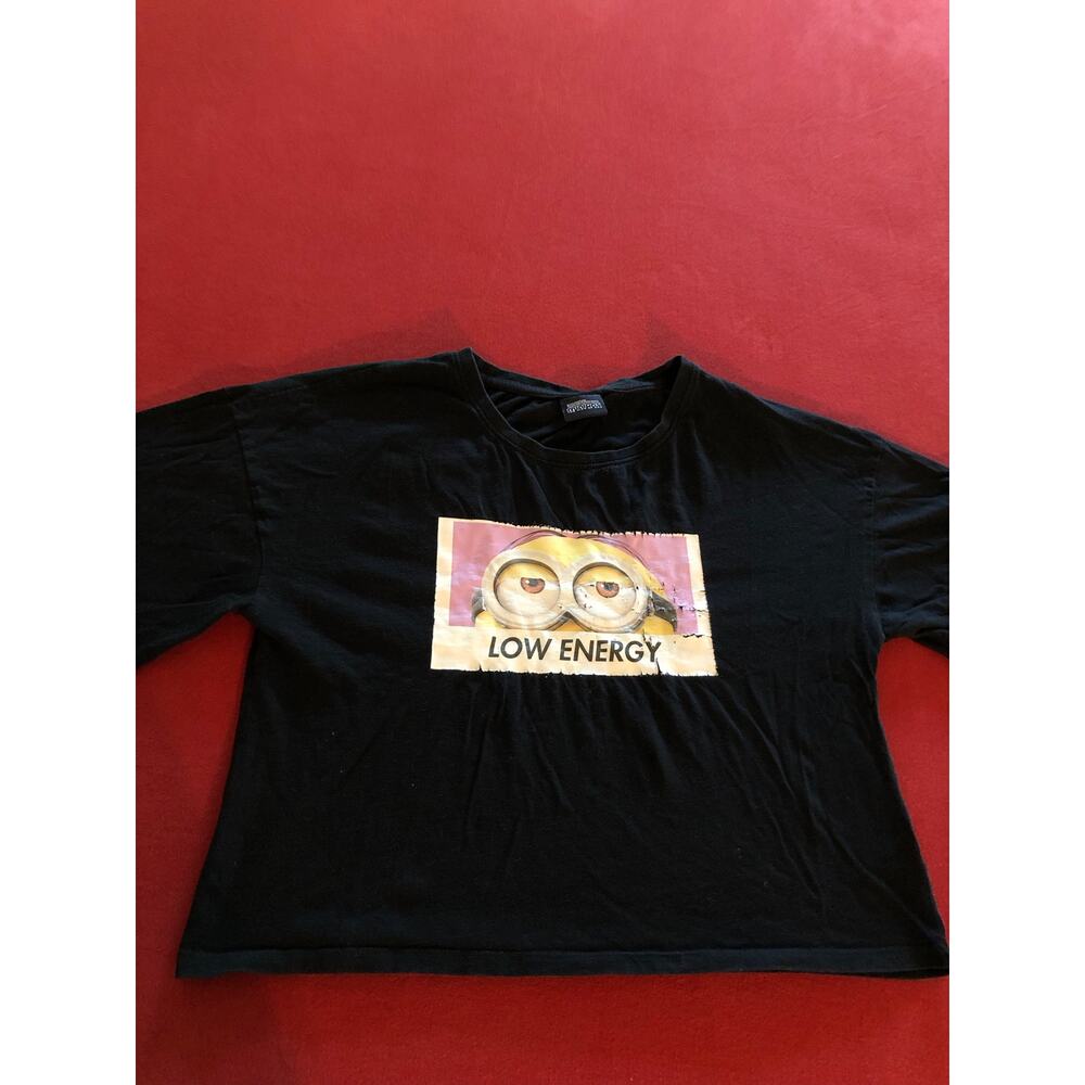 Illumination Minions Despicable Me “Low Energy” graphic crop top t-shirt